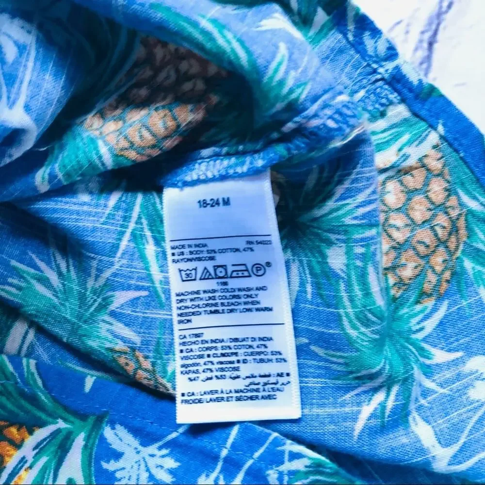 Old Navy Pineapple Print Blouse Sz 18-24M